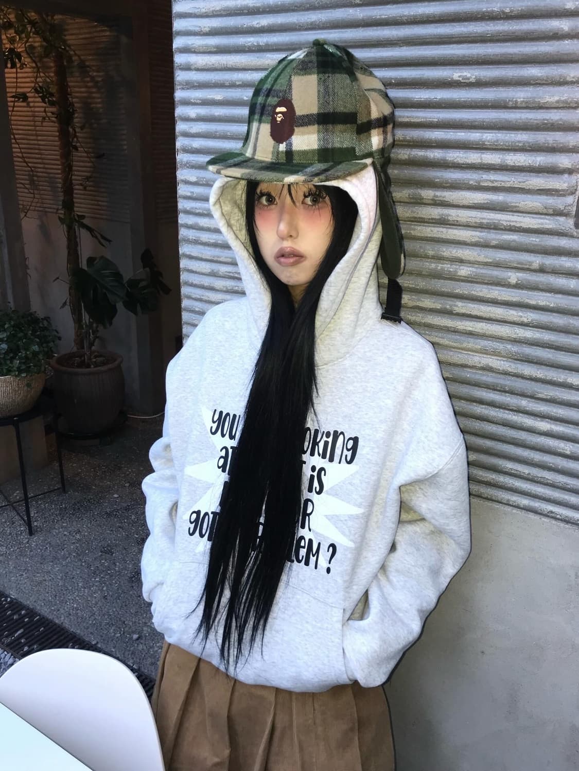 Bape Check Pattern Earmuffs Cap 상품이미지4