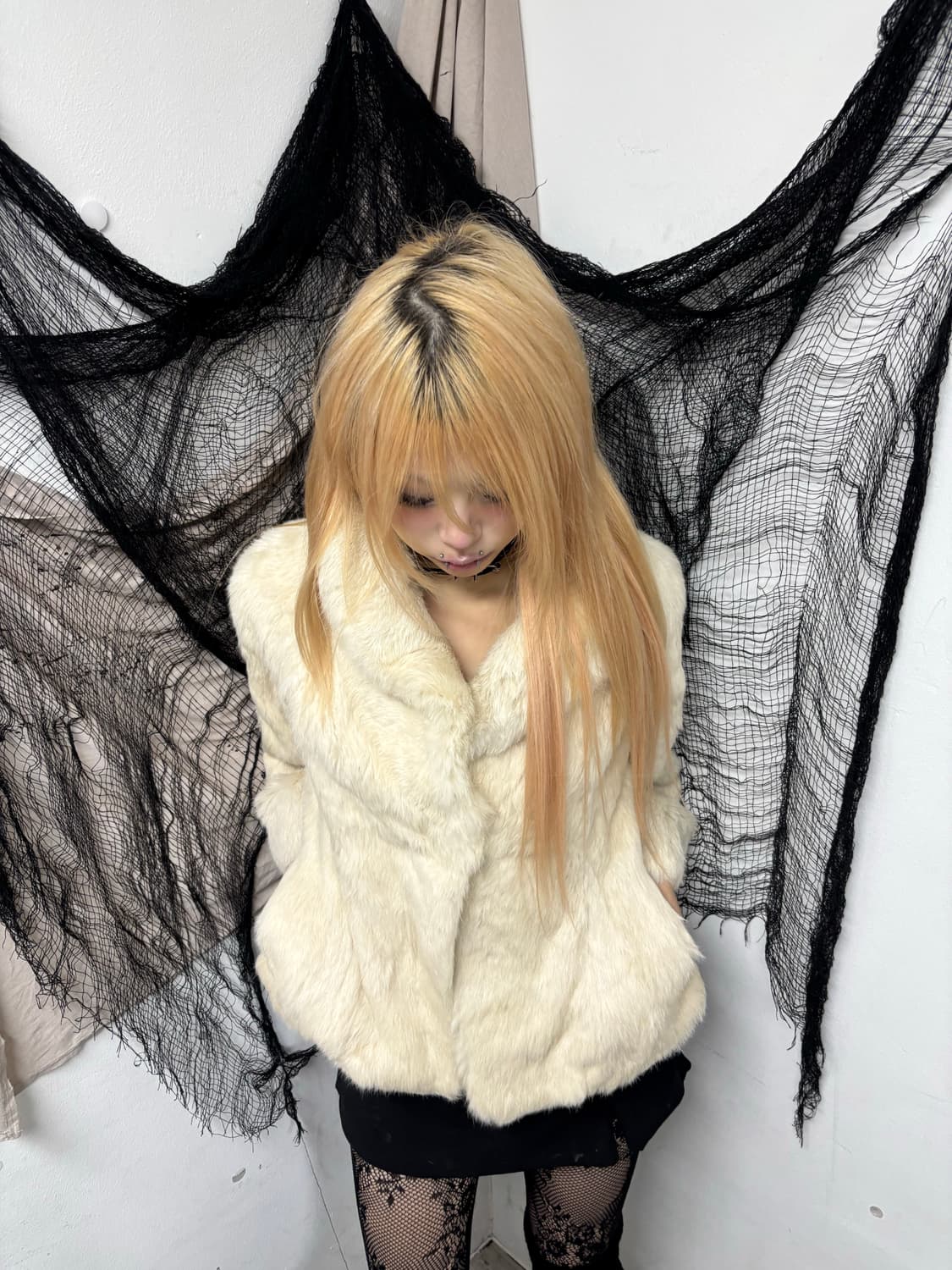 Y2K Rabbit Fur Jacket 상품이미지2