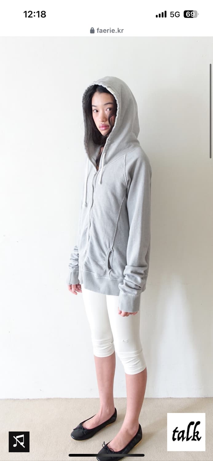 샵페어리 washed lily hoodie 그레이 상품이미지2