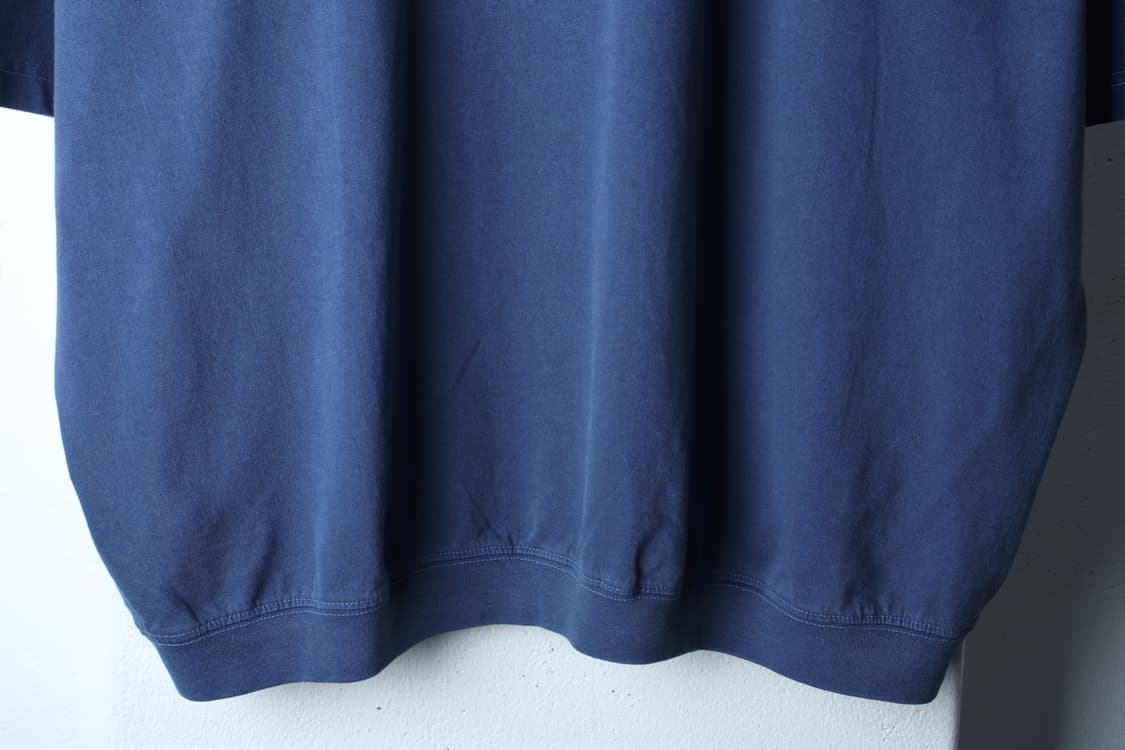 (L-2XL) 퍼스텝 반팔 티셔츠 오버핏 피그먼트 블루 무지-H32445 상품이미지4