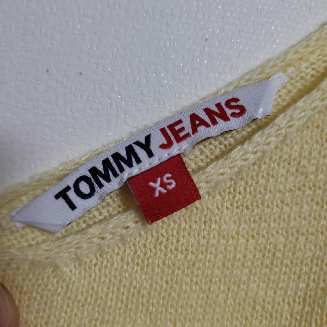 (XS) TOMMY JEANS 타미진스 옐로우 니트 끈나시 가디건 세트 상품이미지2