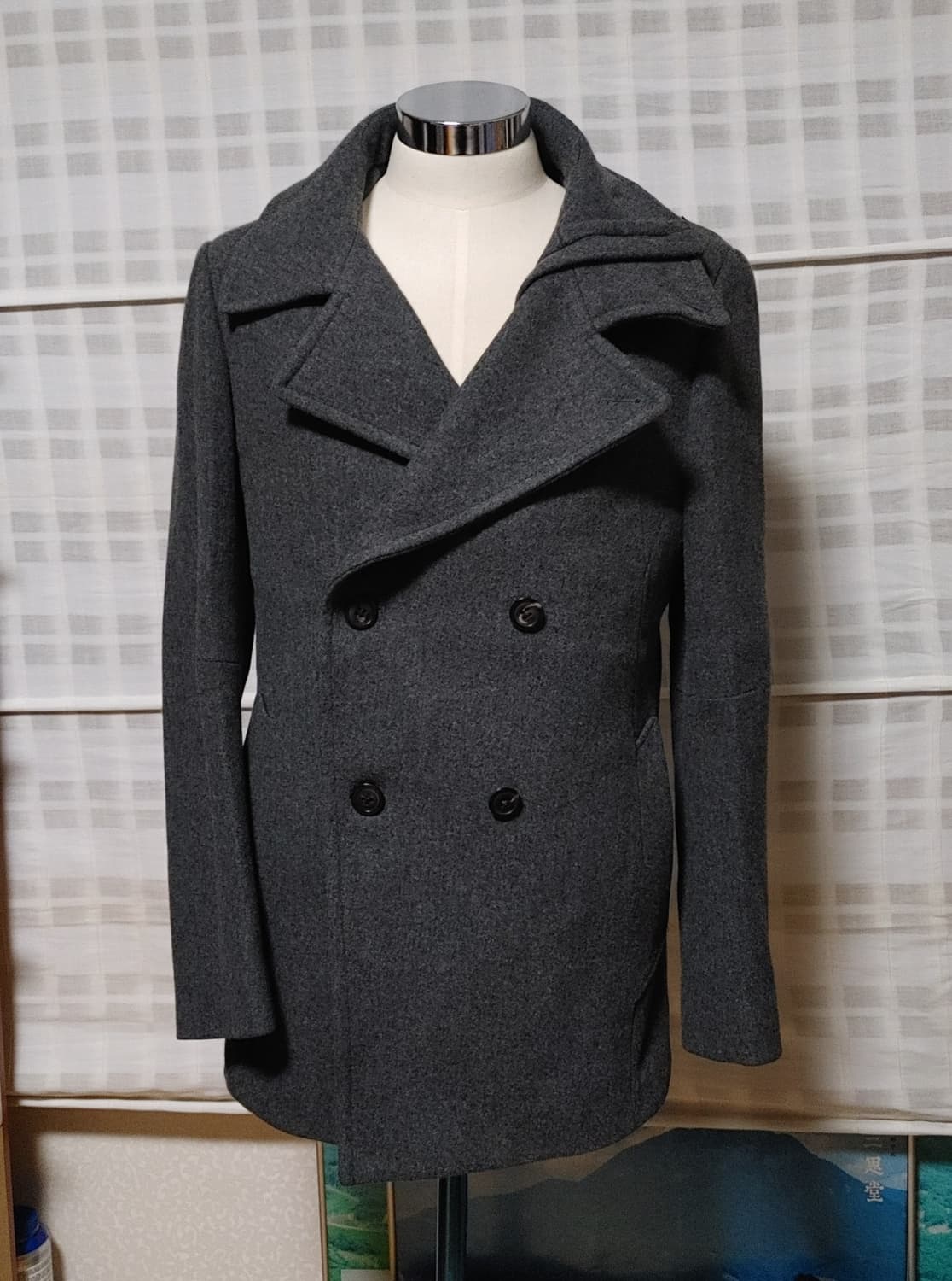 (한섬) 타임 옴므 그레이 더블 코트 100 상품이미지1