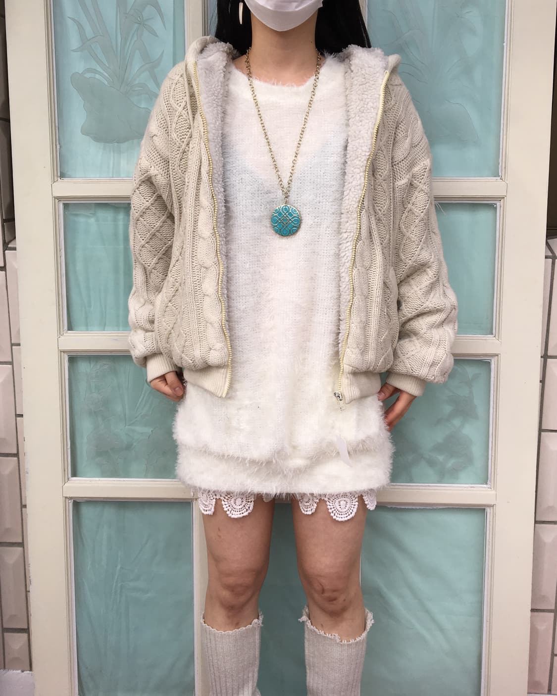 Cable knit hood zip up 상품이미지8