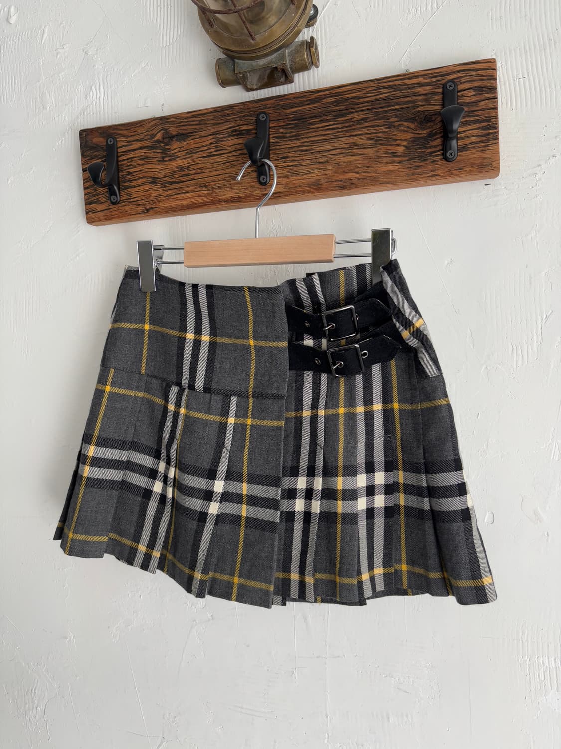 Burberry 버버리 블루라벨 차콜 체크 미니 스커트 상품이미지4