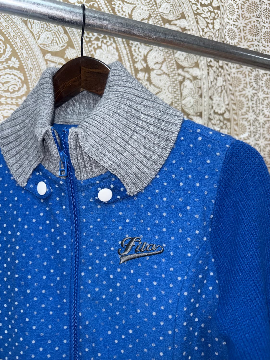 필라 휠라 여성 골프 도트 니트집업 자켓 상품이미지3