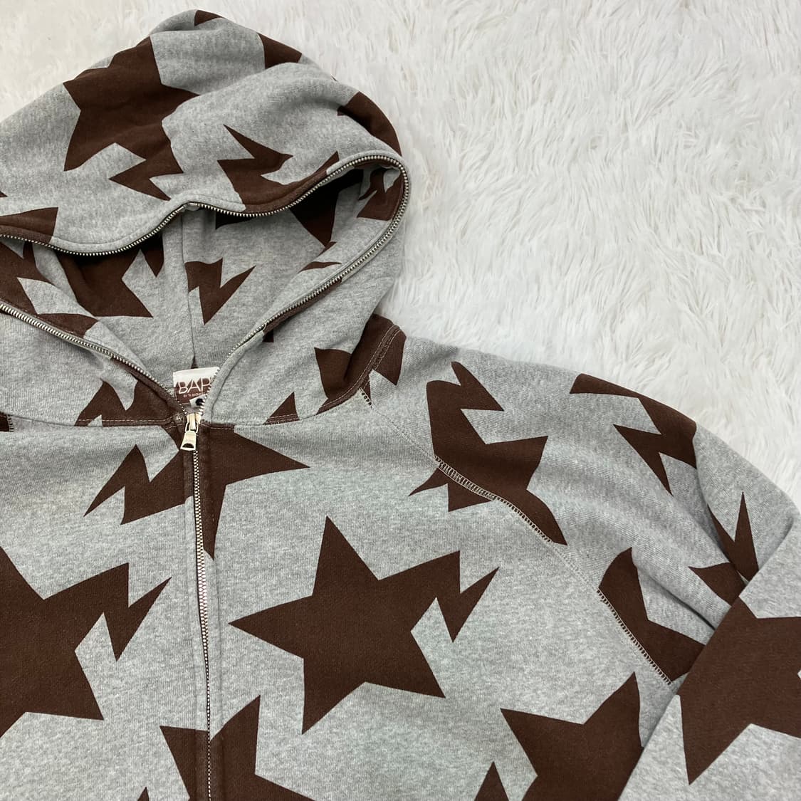 베이프 그레이 브라운 스타 후드 y2k 스트릿 갸루 펑키 일본빈티 상품이미지4