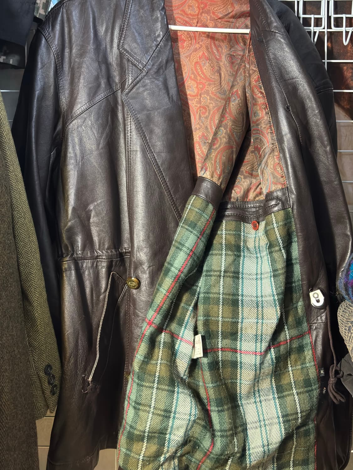 재패니즈 빈티지 하프 코트 레더 자켓 M 상품이미지5