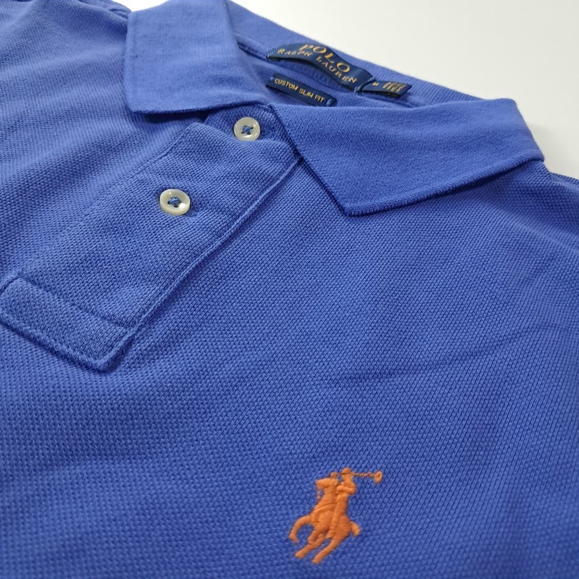 CK176 M 폴로 오렌지포니 로얄블루 반팔 메쉬 카라 티셔츠 상품이미지4