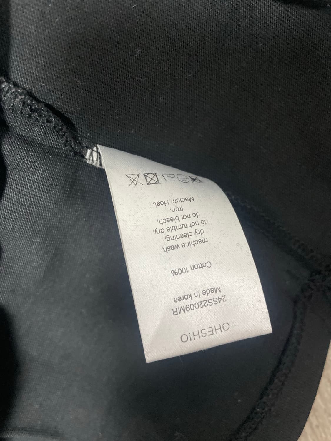 오헤시오 체크 패치 티셔츠 블랙 상품이미지8