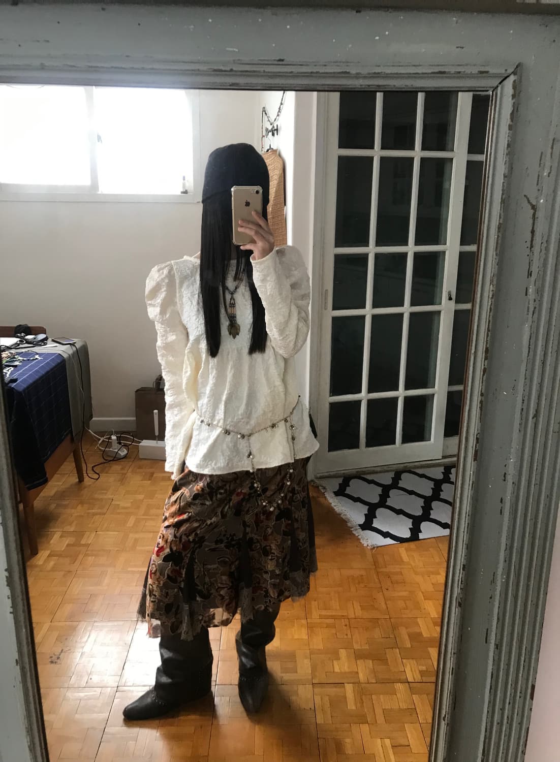 vintage ivory pattern blouse 상품이미지8