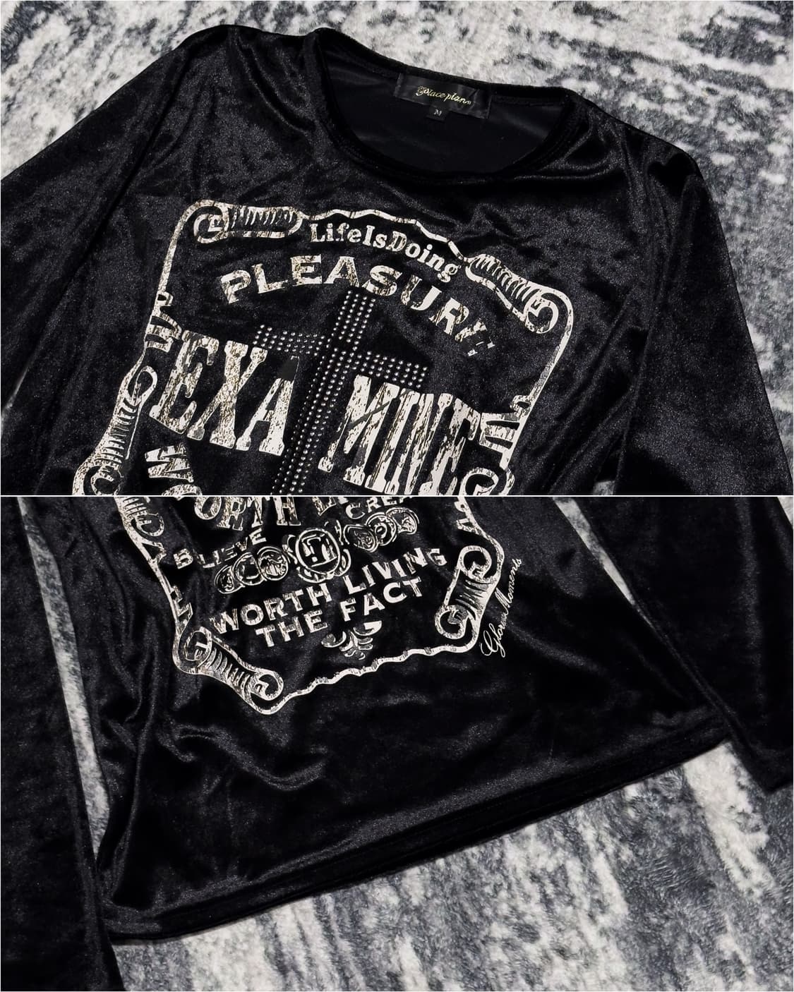 {Place Plan} Cross Velvet Long Sleeve    상품이미지5