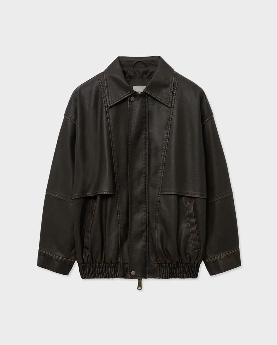 레이디볼륨 빈티지 코팅 레더 자켓 상품이미지1