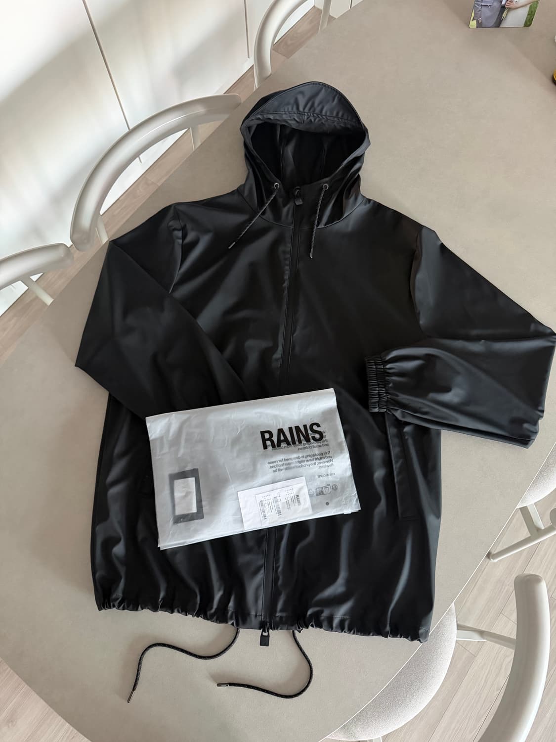 RAINS 레인스 스톰 브레이커 자켓 블랙 XL 상품이미지6