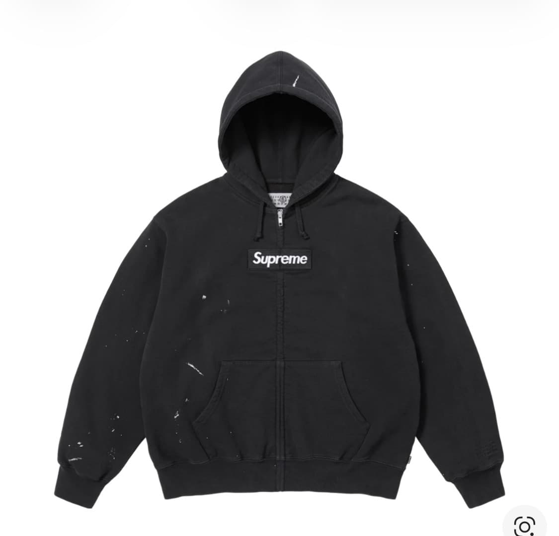 [다음날 출고][L] 슈프림 마르지엘라 박스로고 후드집업 블랙 상품이미지1