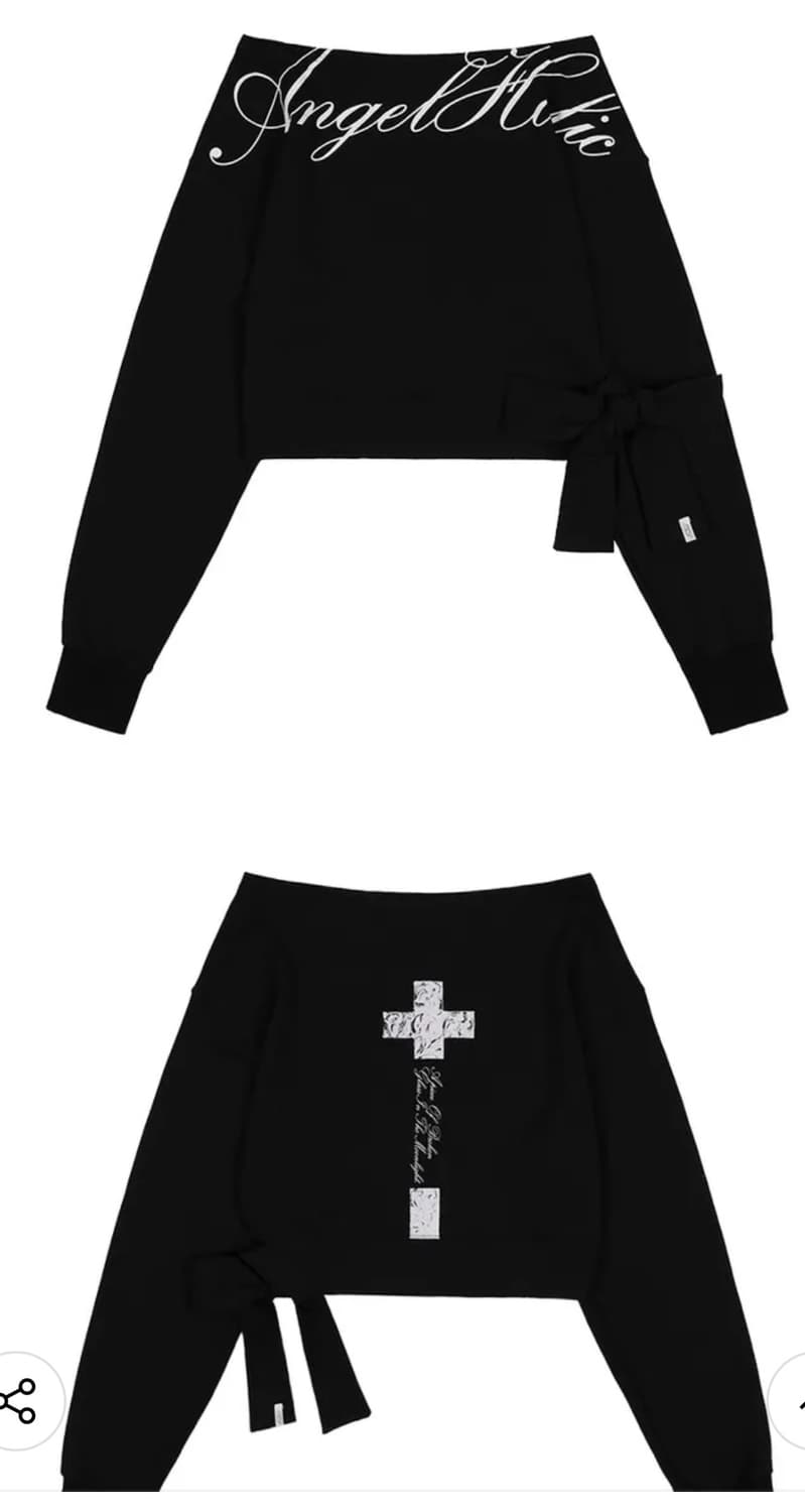 팬시클럽 보트넥 리본타이 스웻셔츠 상품이미지2