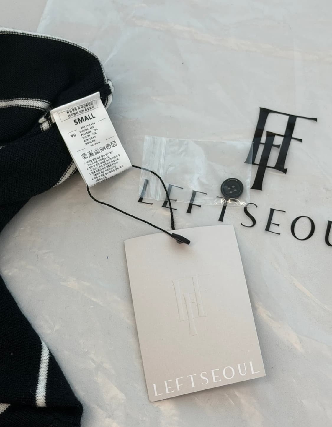 모노 스트라이프 카라 니트 S 블랙 상품이미지8