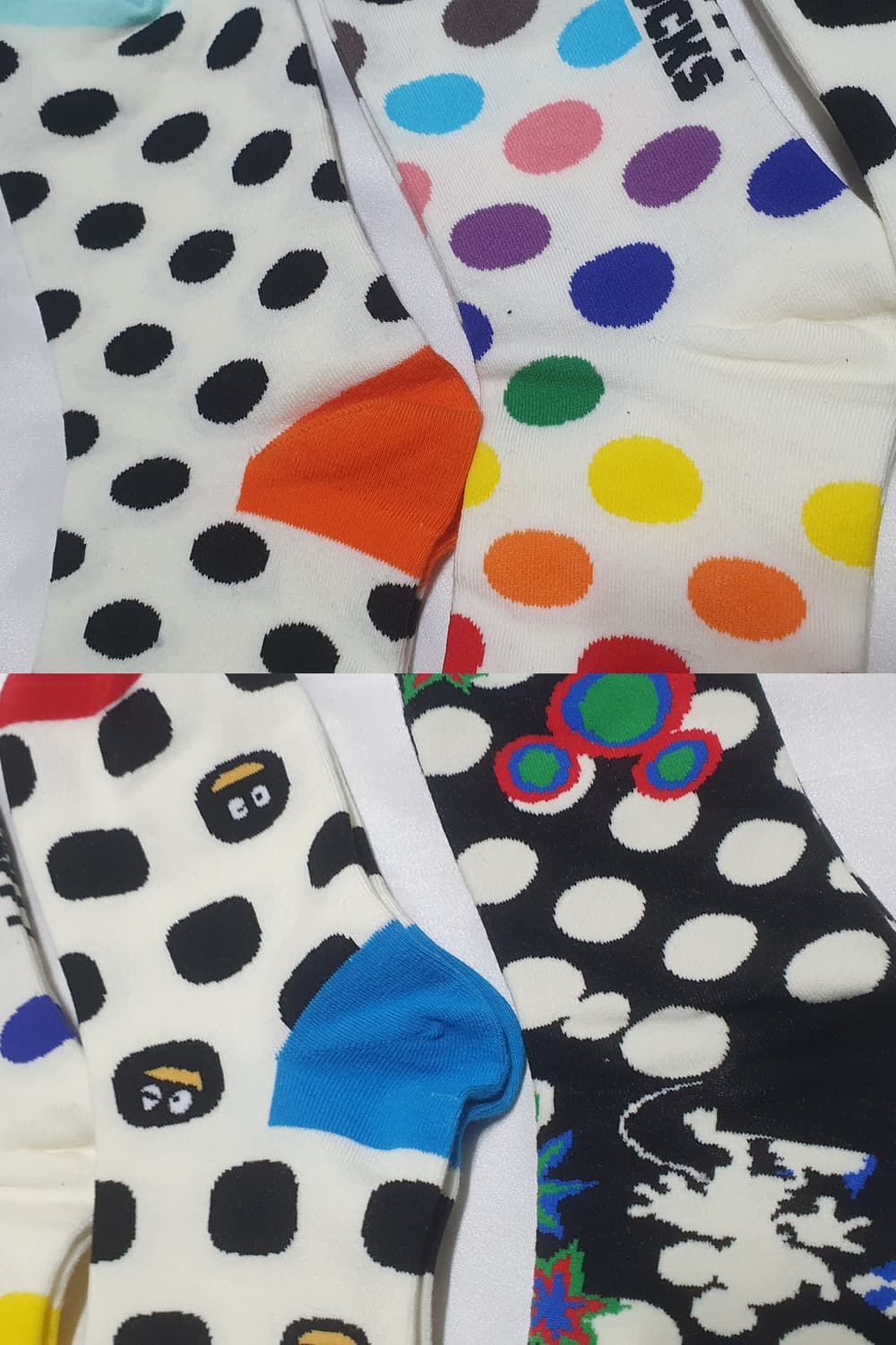 민트 블루 레드 화이트 오렌지 해피삭스 도트 양말 상품이미지7