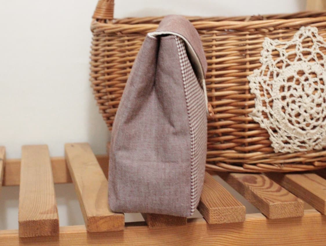 핸드메이드 브라운 단추 파우치 상품이미지2