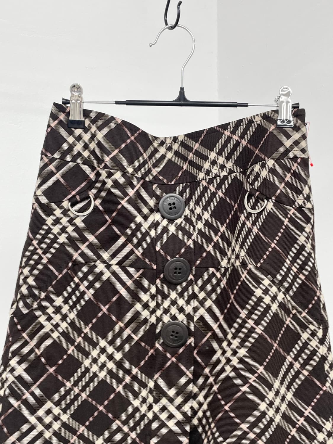 버버리 브라운 노바체크 버튼 스커트 상품이미지4