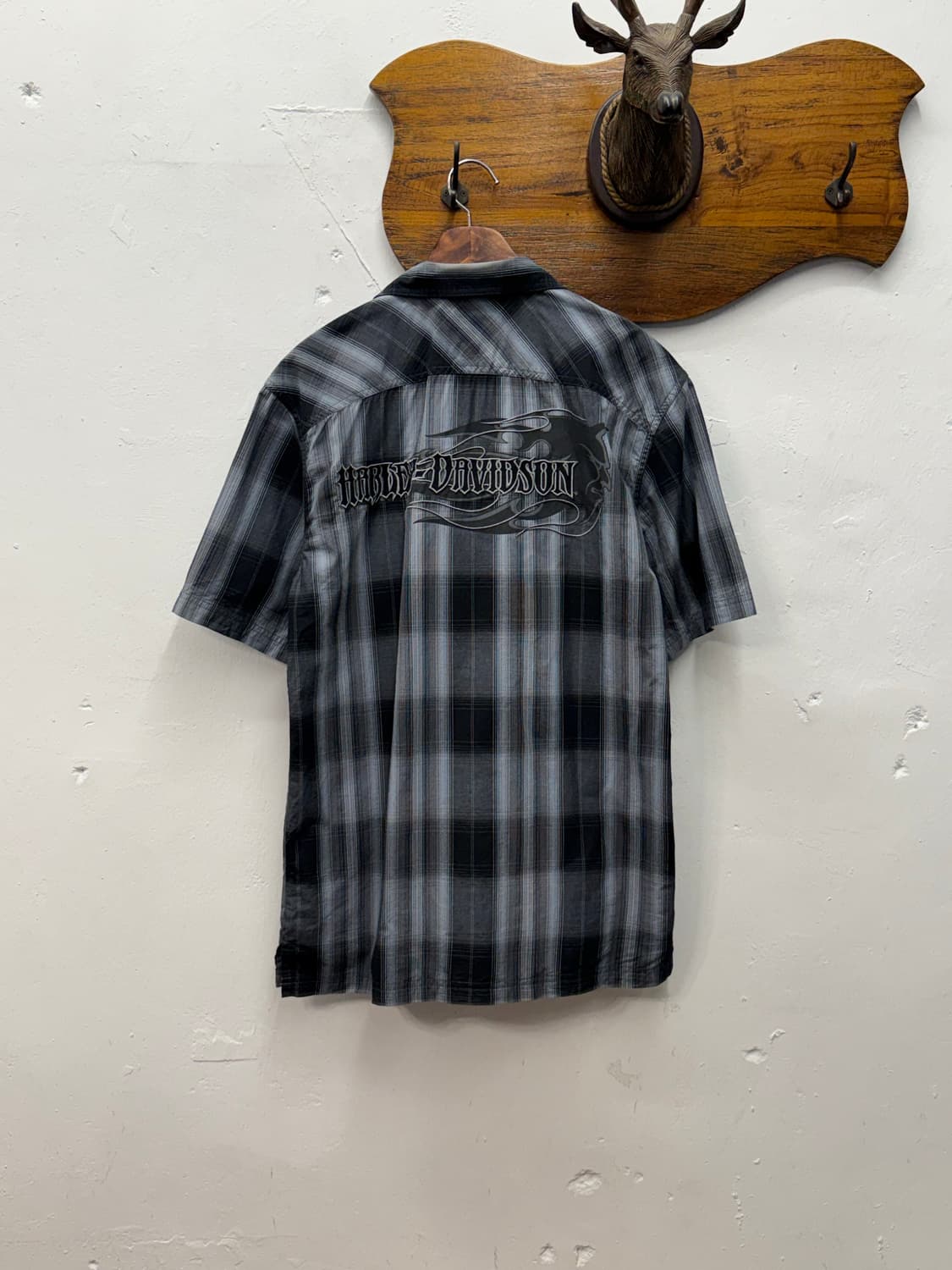 Harley-Davidson Plaid Short Sleeve Shirt 상품이미지1
