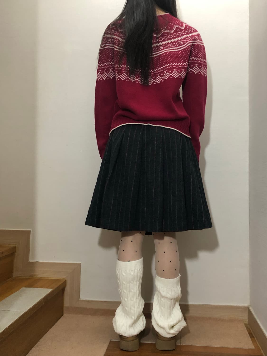 빈티지 그레이 비비드 스트라이프 스커트 상품이미지6