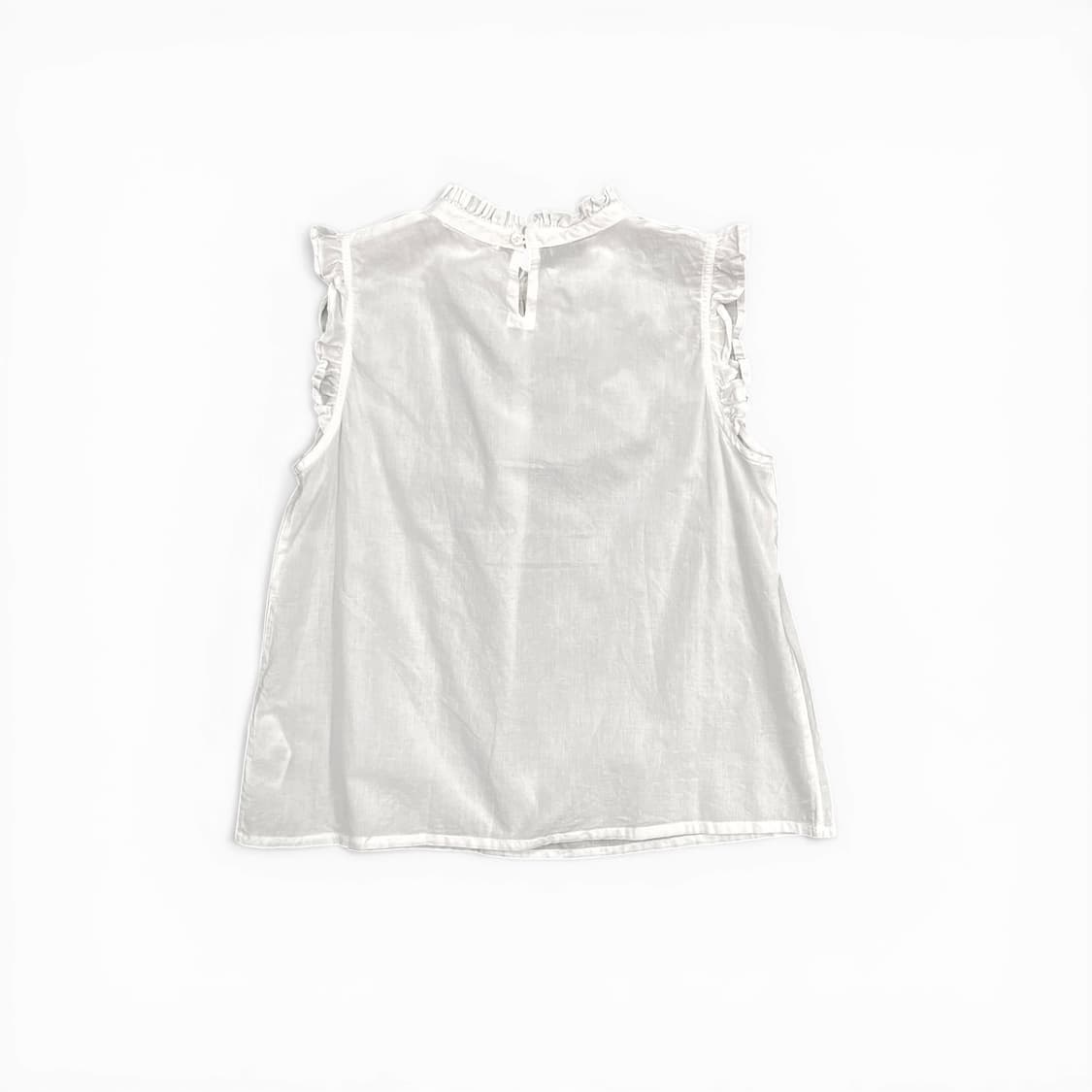 Frill Detail White Sleeveless Top 상품이미지2