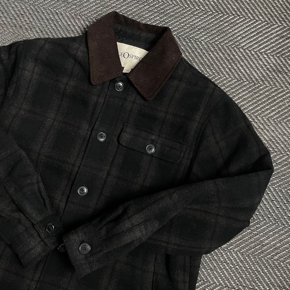 Geospirit 아메카지 체크 패턴 퀼팅 자켓y 4929 상품이미지3