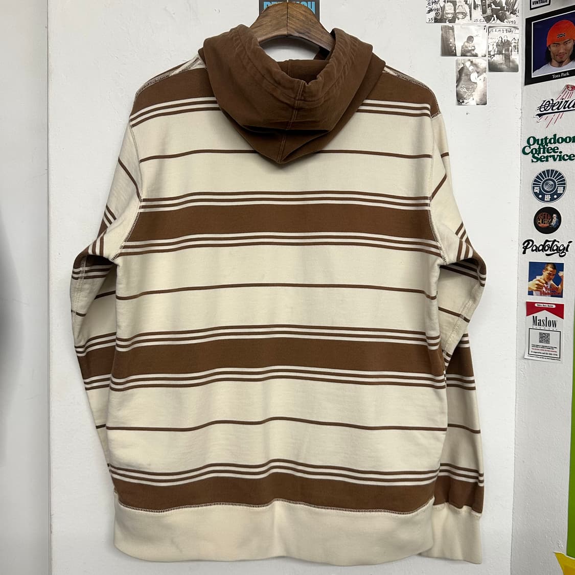 2016FW 슈프림 스트라이프 클래식로고 후드 상품이미지8