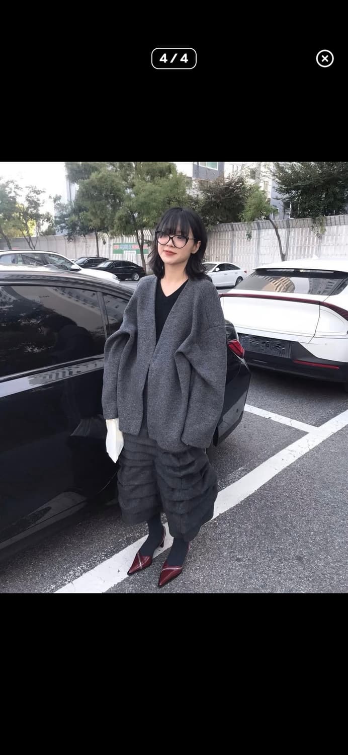 eonts  piled wool skirt 울 스커트 새상품 상품이미지3