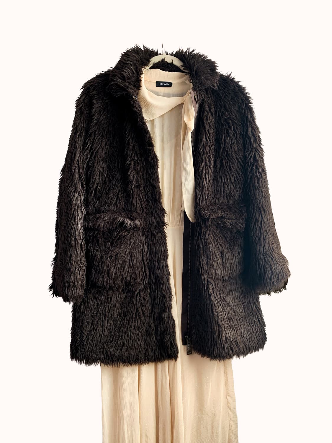 끌로에 브라운 아크릴 테디베어 퍼 코트 EU 38 상품이미지1