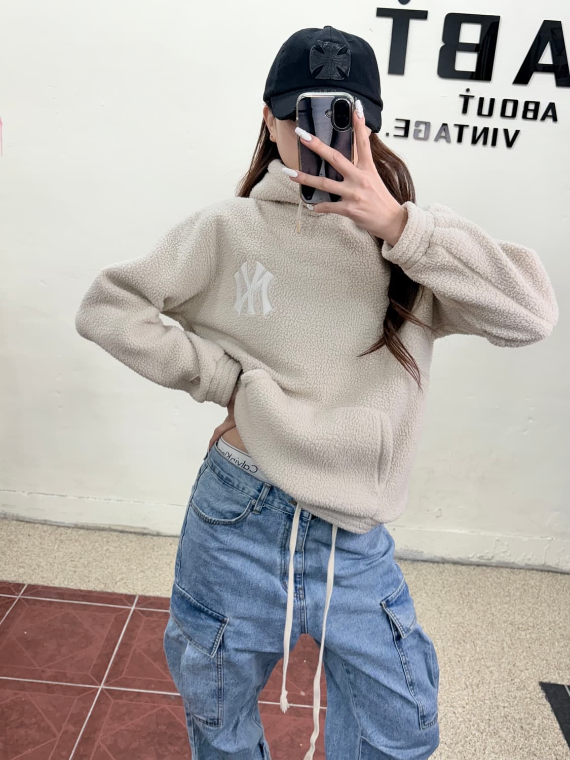 MLB 뽀글이 후리스 후드티 상품이미지1