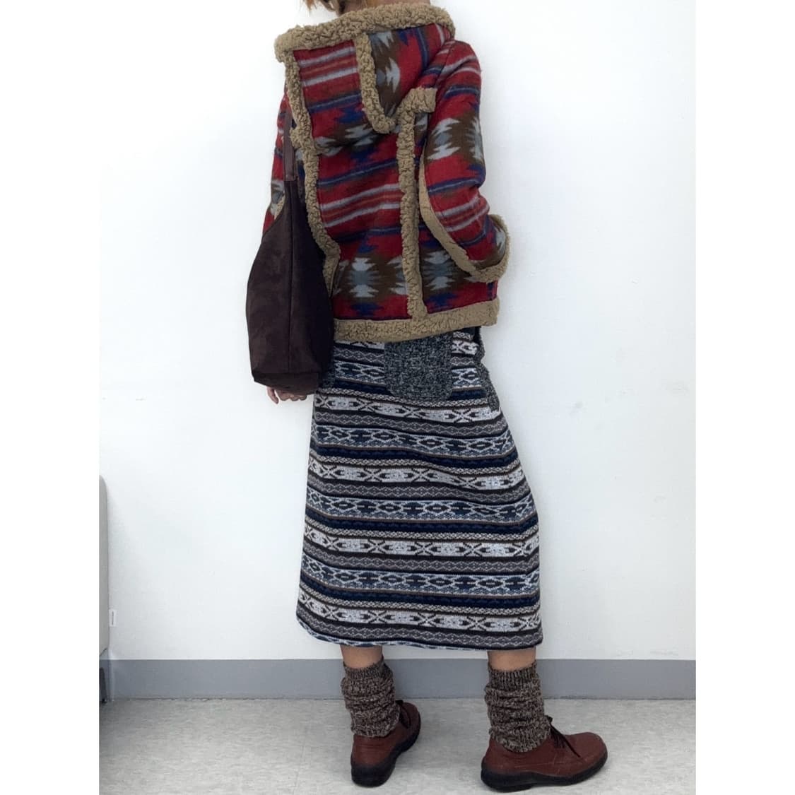 빈티지 히피 기모 스커트 상품이미지3