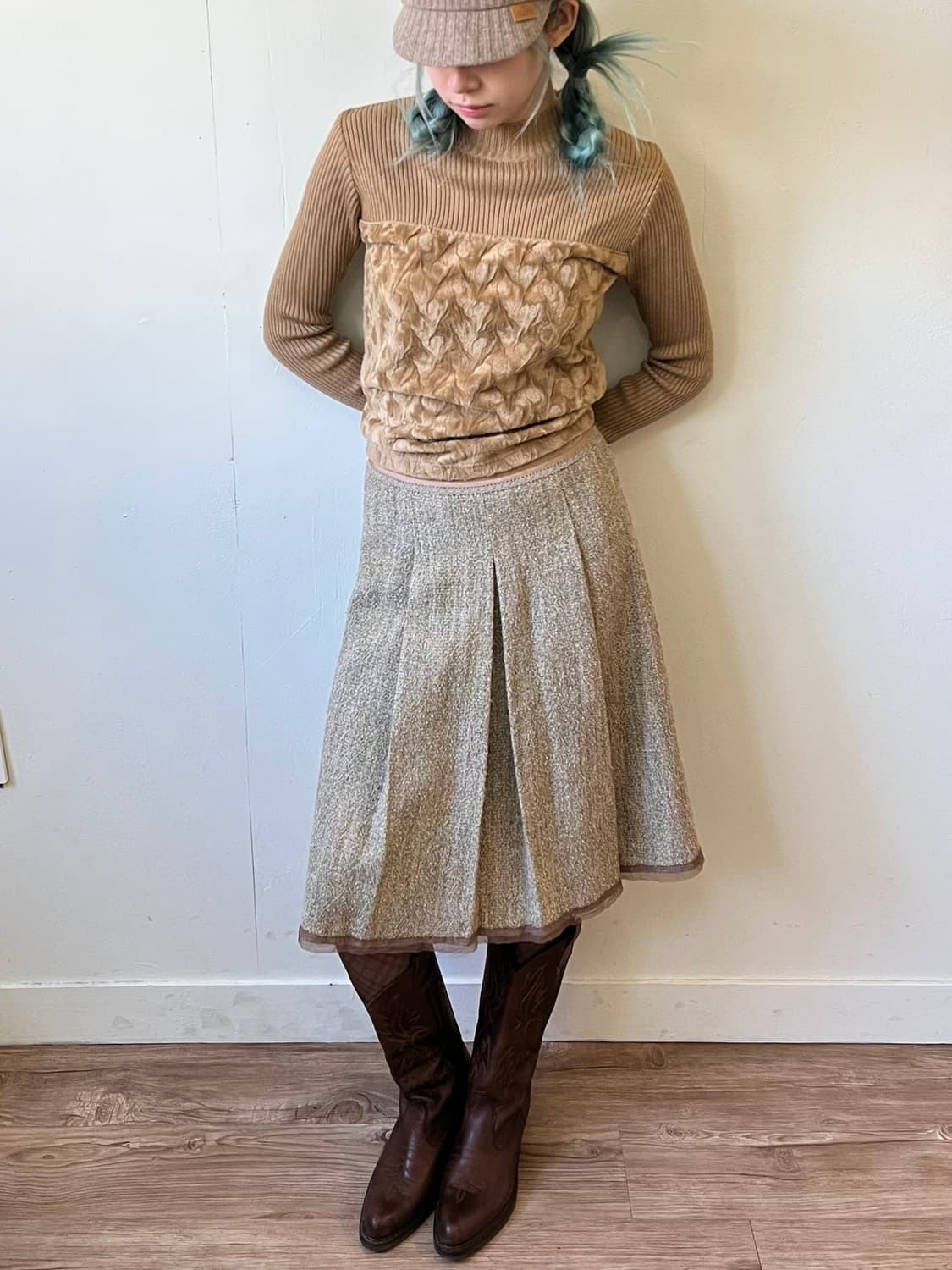 ARTI CHAUT 골덴 레이스 트위드 스커트 상품이미지6
