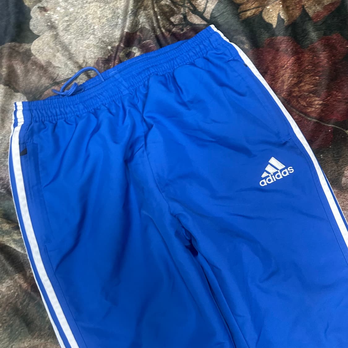 아디다스 빈티지 삼선 퍼포먼스로고 블루누빔트랙팬츠 L 상품이미지2