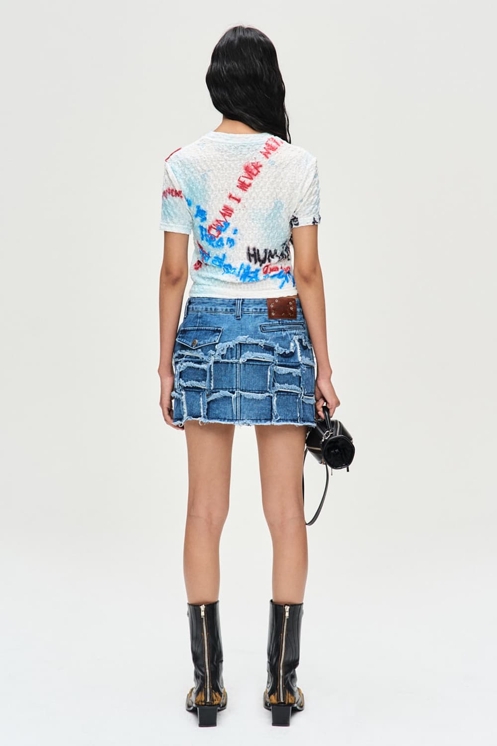 Anderson Bell 앤더슨벨 제니 스프레이드 크롭 베이비 티셔츠 S 상품이미지4