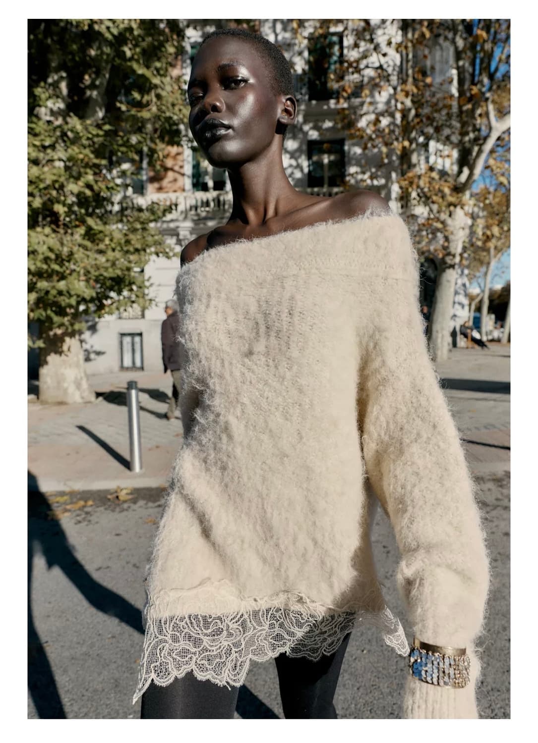 자라 레이스 콤비 니트 스웨터 새상품 상품이미지2