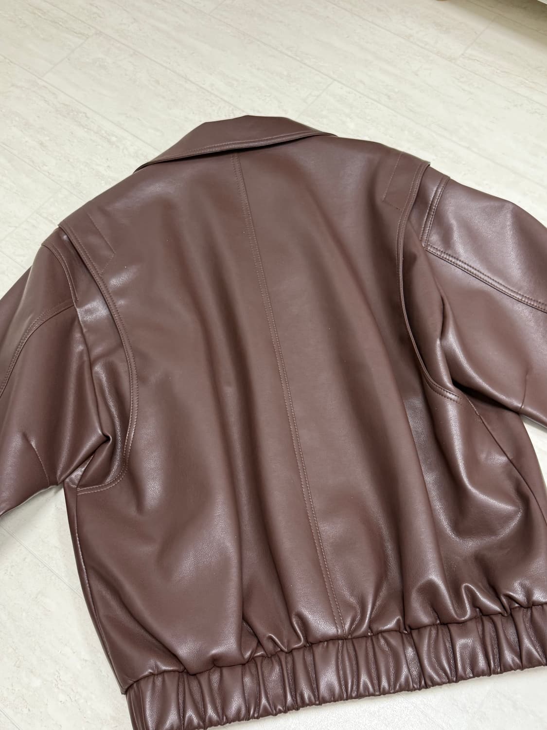 도프제이슨/크롭 레더 자켓/브라운/L 상품이미지3