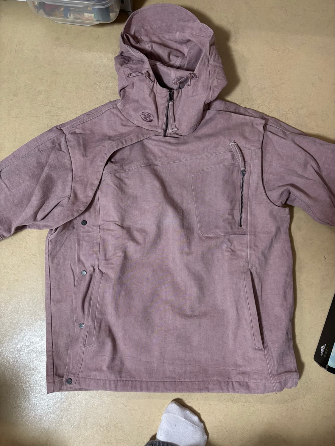 산산기어 코튼 위시드 후디 자켓 애쉬 핑크 상품이미지1