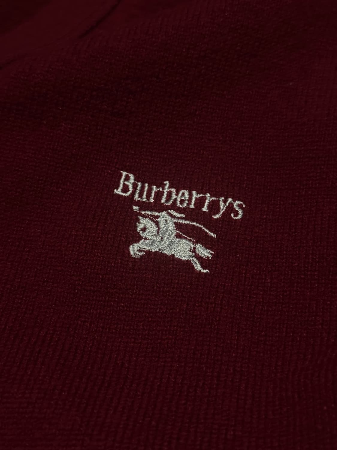 버버리 퓨어 램스울 가디건 버건디 38 상품이미지3