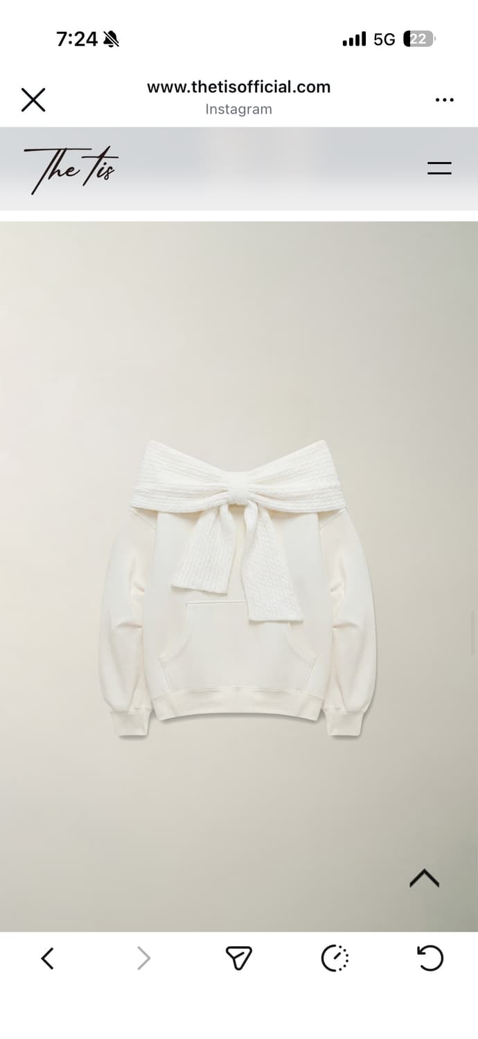 더티스 투웨이 리본 오프숄더 후디 기모버전 상품이미지1