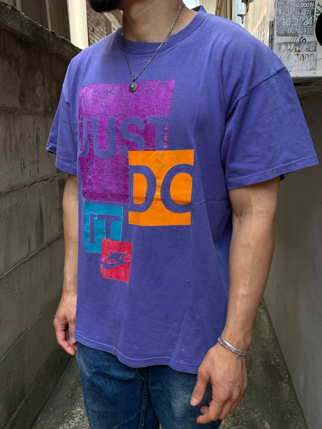 80s 나이키 Just Do IT Distressed Purple T 상품이미지2