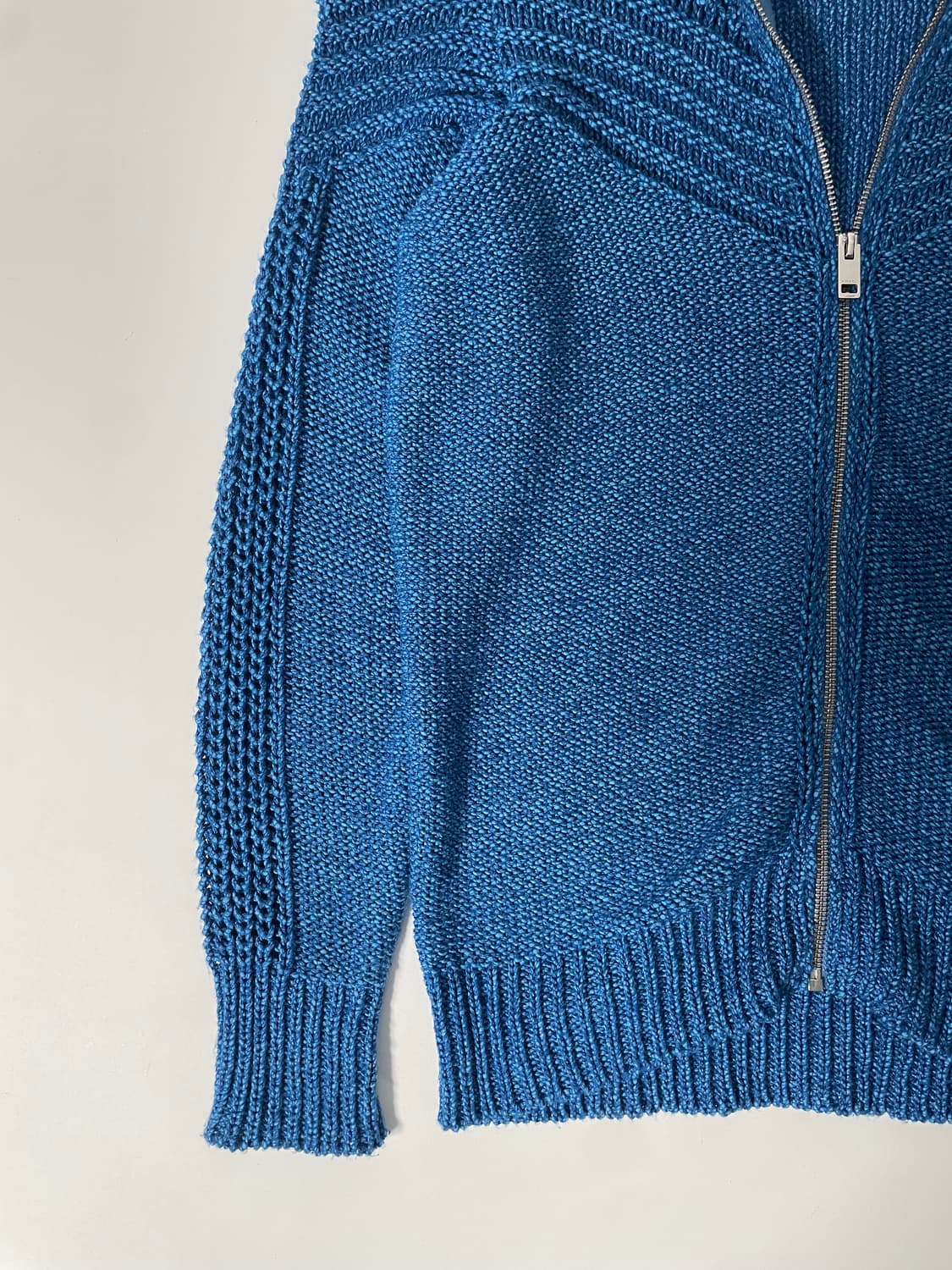 디젤 워시드 슬림핏 블루 하이넥 니트집업 (on.574)   상품이미지5