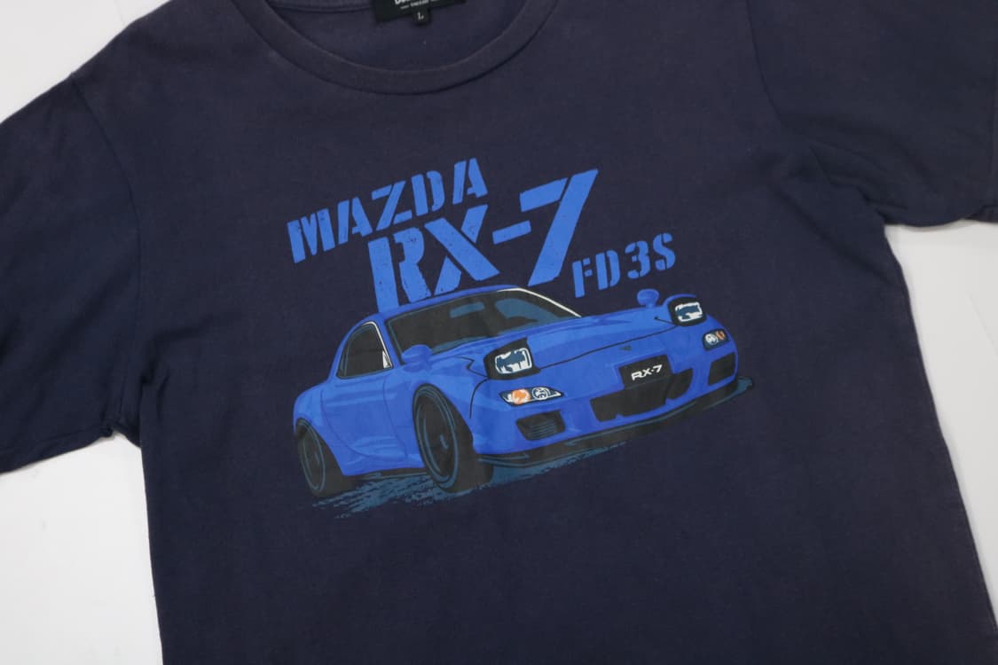 더블포커스 빈티지 마쯔다 RX-7 자동차 그래픽 네이비 티셔츠 (L) 상품이미지3