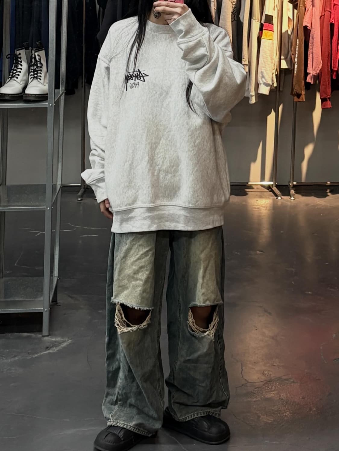 스투시 스탁파리 크루넥 애쉬헤더 A3545 상품이미지1