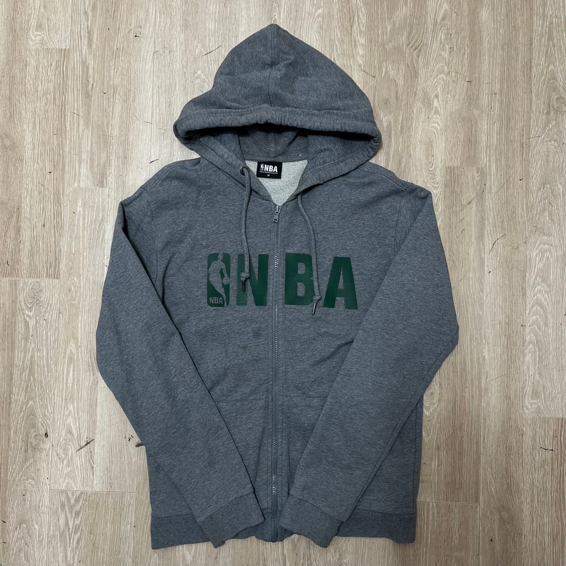 NBA 멜란지 그레이 딥그린 프린팅 로고 코튼 후드 집업 M(95) 상품이미지1