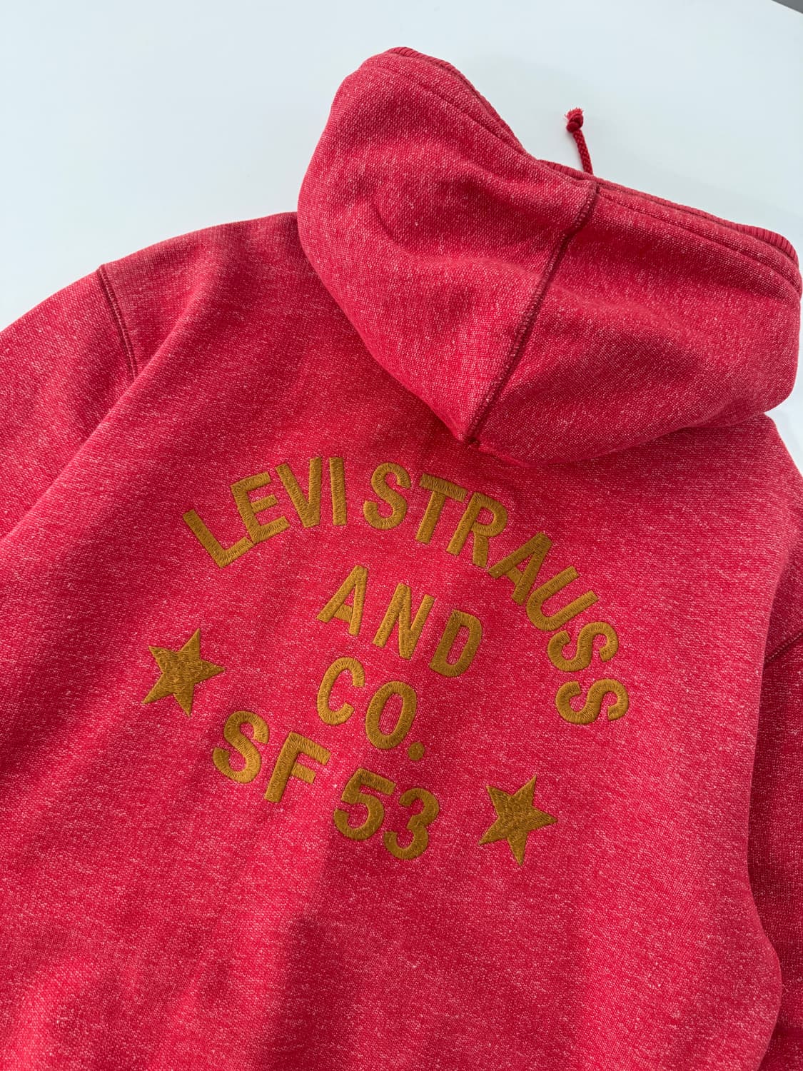 리바이스 00‘s 루즈핏 스타로고 멜란지 레드 스웻 후드집업 상품이미지4