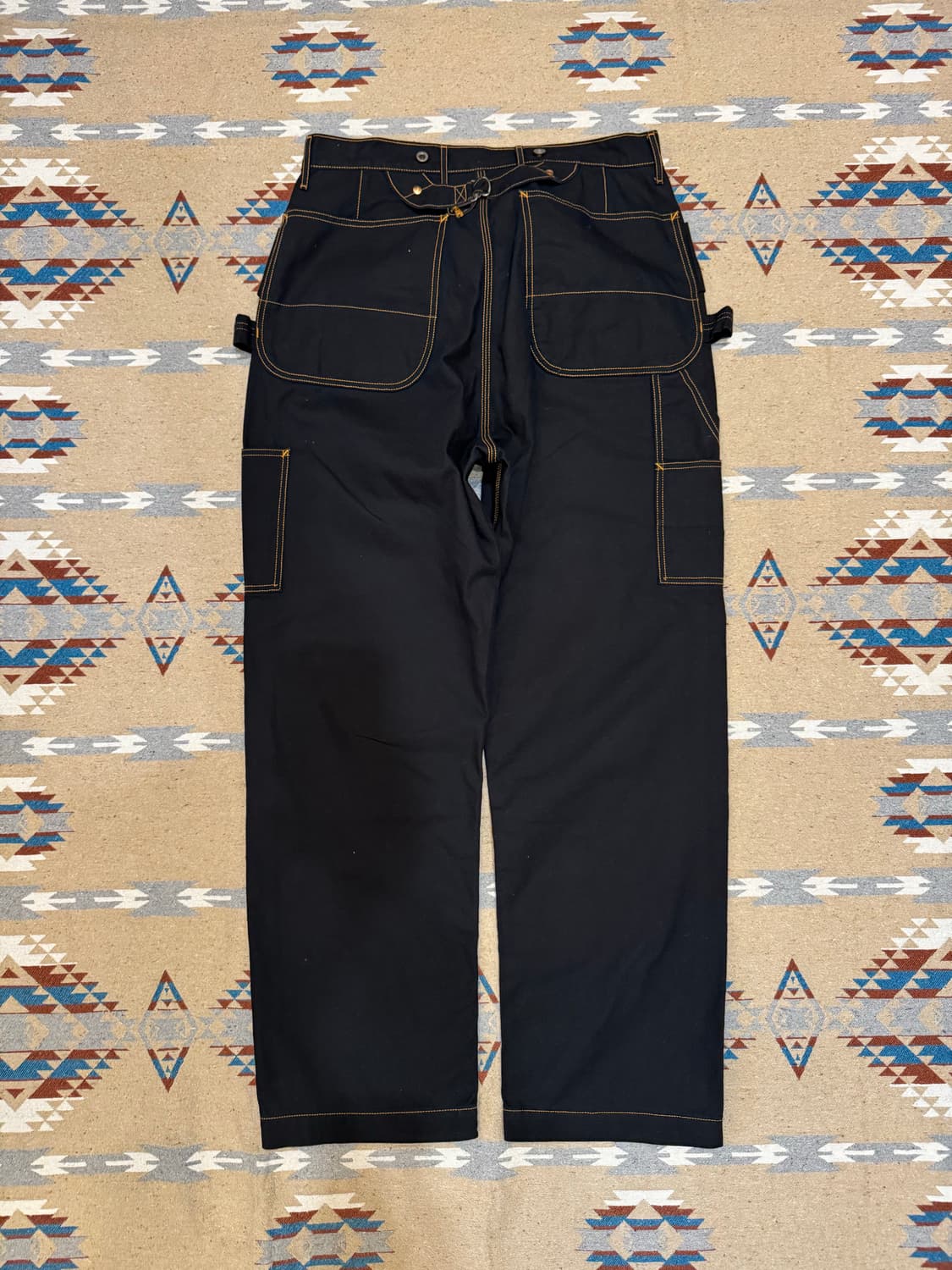 [3][L] 캐피탈 씬 캔버스 럼버 팬츠 블랙  상품이미지4