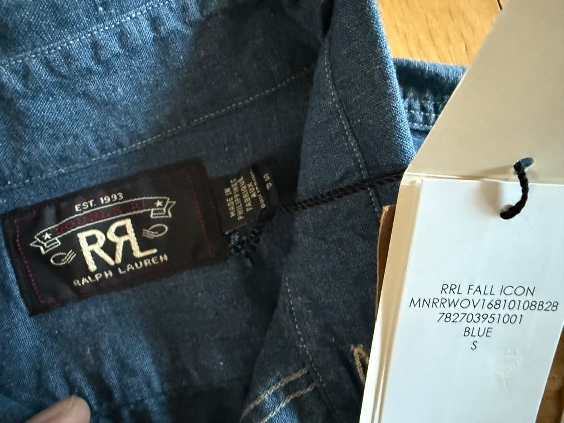 RRL 인디고 샴브레이 워크 셔츠 상품이미지4