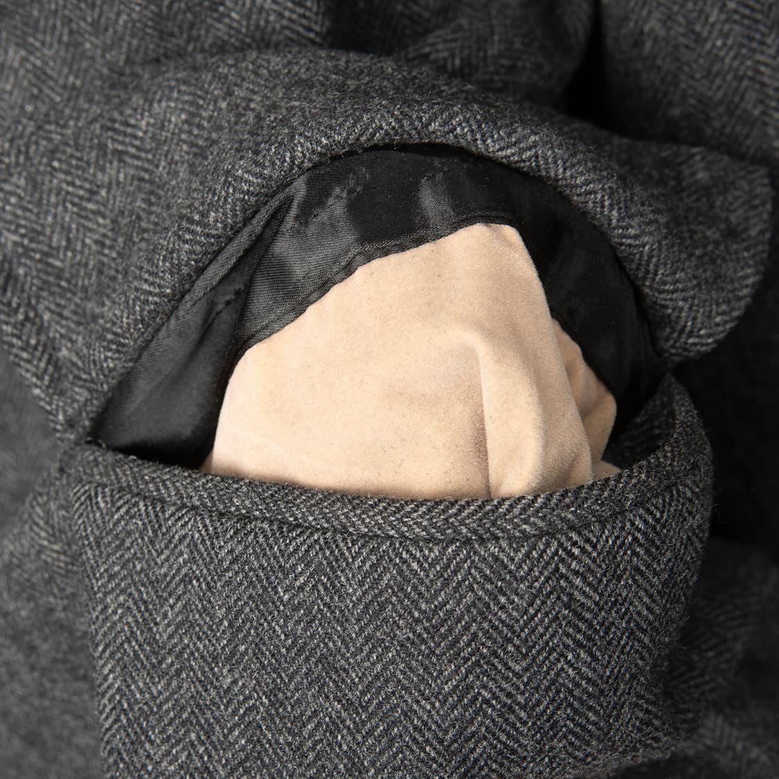 [115] 80s 브룩스브라더스 헤링본 울 오버코트 다크 그레이  상품이미지4