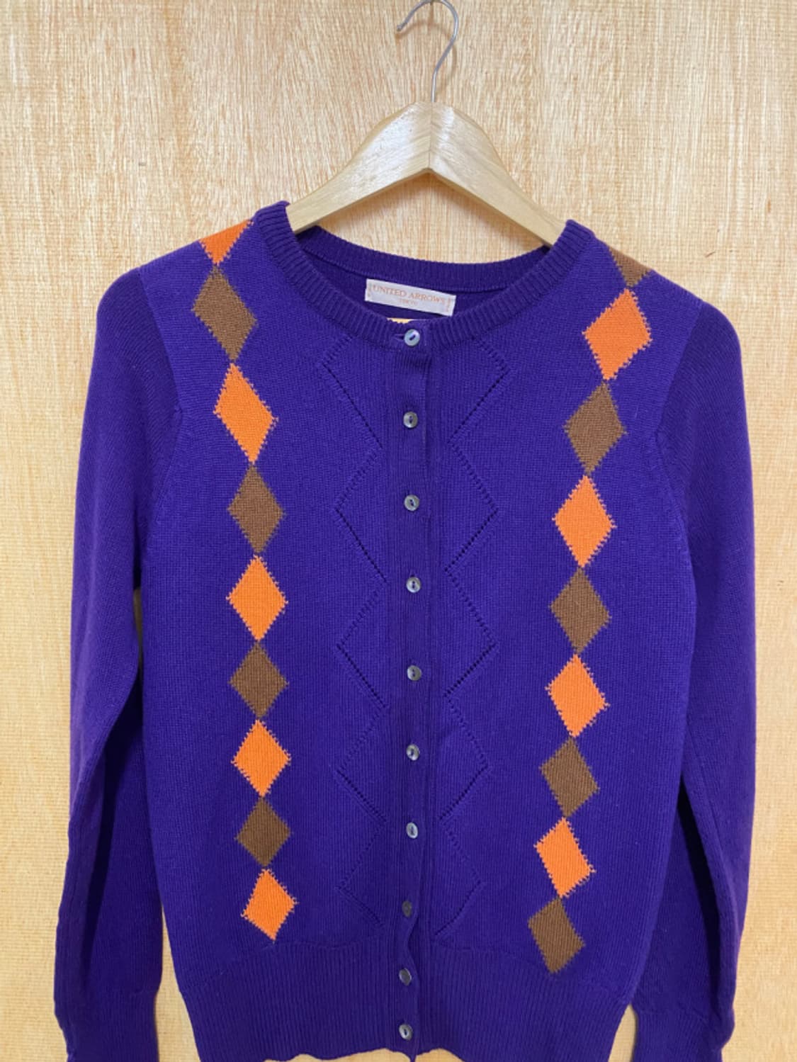 UNITED ARROWS agyle cardigan 아가일 카라리스 상품이미지5